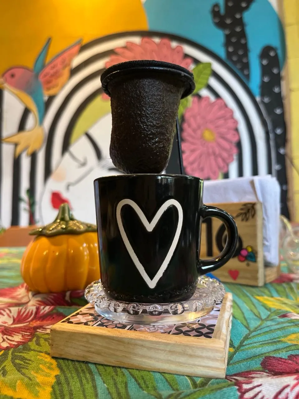 Café coado na hora
